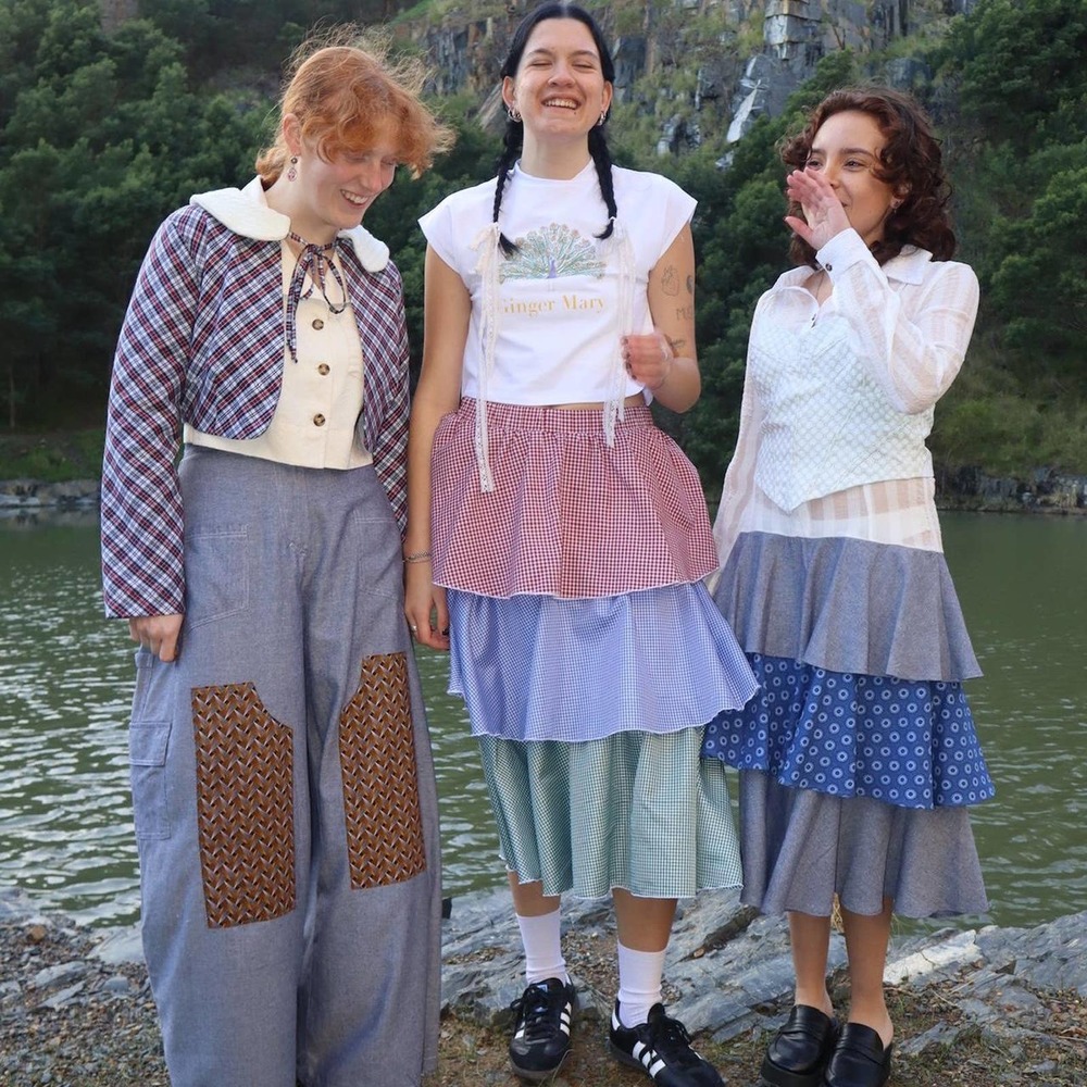 Handmade Gingham Picnic Three-tiered Ruffle Skirt